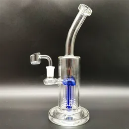 10" Blue Jelly Fish Filter Clear Heady Bong Glass Water Pipe Bong Turbine Percolator Cyclone Bongs With Round 14mm Bowl Plus Perc Dab Rig