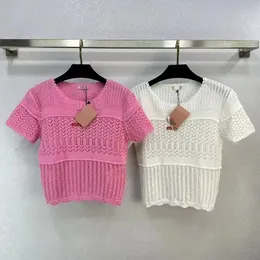 デザイナーファッションリミテッドエディショントップ刺繍織りがかった空のレターTシャツシャツレディースラペルスウィートスタイルスタイリッシュな上流トップ