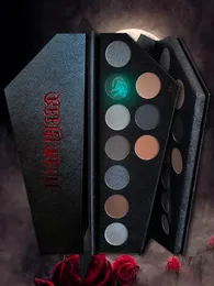 Ombretto BEEKY BEAM "Night" Coffin Box Palette 10 colori Gothic Dark Niche Black Matte Pearl 230718