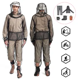 Outdoor T-Shirts Mesh Hooded Mosquito-proof Suit Outdoor Fishing Adventure Insect-proof Clothing Set Camping Hiking Anti-mosquito Bite Clothes 230718