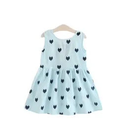 Vestidos de niña Ropa para niños Verano Nuevas niñas coreanas Amor Sin mangas Vestido sin espalda R230719