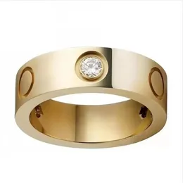 Aşk Halkaları Tasarımcı Yüzük 4mm 6mm 316L Paslanmaz Çelik Altın Gümüş Elmas Bant Yüzüğü Kadınlar ve Erkek Parmak Çift Mücevherleri Weddin290D