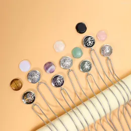 Anhänger Halsketten Naturstein Halskette Runde Form Edelstein Exquisite LinkChain Charms für Schmuckherstellung Diy Innovatives Zubehör