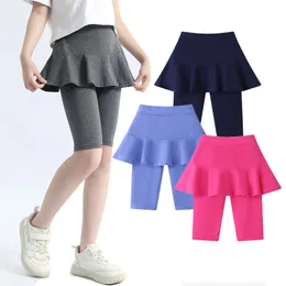 Leggings Tights SheeCute Summer Girls Knee Length Thin Cotton Leg Baby Children Candy Colored Pants with Skrit RB001 230718