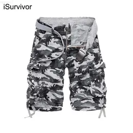 Shorts Masculino iSurvivor 2022 Masculino Comprimento do Joelho Shorts de Verão Calças Calça Masculino Casual Moda Slim Fit Calça Cargo com Vários Bolsos Calça de Moletom L230719