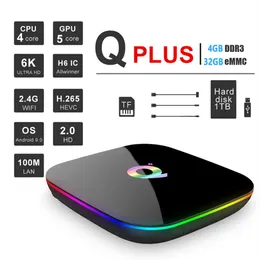 Android 9 0 TV Box Q Plus Quad Core 4GB 32GB H6 Chip 2 4G Wifi Media Player Set Top Box288e