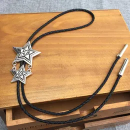 Bolo Ties 디자인 더블 스타 볼로티 합금 볼로 남성과 여성 성격 성격 넥타이 넥타이 패션 액세서리 hkd230719