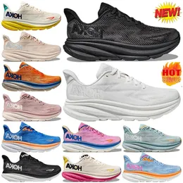 Zapatillas de running Hoka Clifton 9 Airy Blue Triple Black White Vibrant Orange Coastal Sky Hombre Transpirable Cómodo All-match Flat Jogging Mujer Zapatillas ligeras