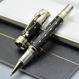 Top Wysokiej jakości Elizabeth Black Titanium Metal Rollerball Pen Ballpoint Pen Fontanna Pens Business Office Materiał z D213M