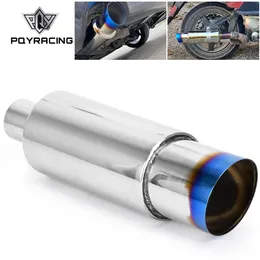 Universal Muffler Exhaust Polished Stainless Steel W Burnt Tip Silencer 2 0 Inlet To 3 0 Outlet Exhaust Tip Muffler PQ312z