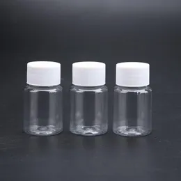 30ml 1オンスの透明な空のペットボトルホワイトスクリューキャップソリッドパウダーリキッドストレージコンテナ旅行用ジャーポット日常生活wuxne