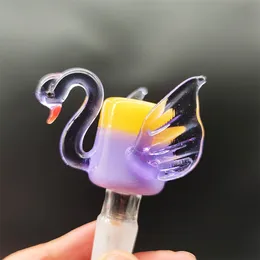 2023 Wig Wag 14mm Thick Thick Piece Bong Glass Slide Water Pipes Cream Colorful Purple Clear Swan Tip Heady Slides Colorful Bowls Male Smoking Accessory