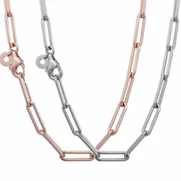 Pendanthalsband 925 Sterling Silver Necklace Rose Gold Me Link Snake Chain Mönster för Women Bead Charm Diy Europe Jewelry266h