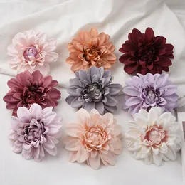 100pcs/lot 10.2cm Big Fake Flower Head Wedding Decorative Plants Wall Diy Christmas Decorations for Home Bride Brooch Artificial Flowers 2250