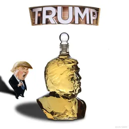 Vinglas Glass Nyhet Trump Head -formad Design Barware Lead Free Whisky Decanter för Liquor Scotch Bourbon 230719