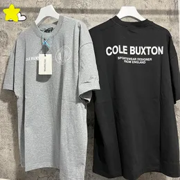 Magliette da uomo Summer Style Loose Grey Black Slogan Print Cole Baxton Tshirt 1 Label Cotton High Street 230718