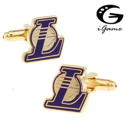 صفقة الكفة Igame Factory Price Retail French French Cufflinks for Men Brass Material Basketball Football Club Design Cuff 230718