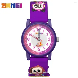 Relógios de pulso SKMEI Cute Cartoon Pattern Children Watch à prova d'água Kids Quartz For Boys Girls Clock Soft Montre Enfant YZ1005