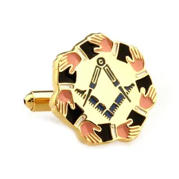 Cuff Links Mens Jewelry Gold Color Masonic Cuff links Top quality Stainless Steel Lodge Cufflinks of Freemasonry shirt Costume Accessories 230719