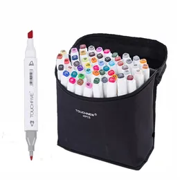 New TouchFive 30 40 ألوان علامات فنية القلم الإمدادات الفنية كتابة الزيتي للرسوم المتحركة Manga Draw Brush Luxury Pen Liner Dual Head355n