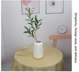 Декоративные цветы искусственное зеленое растение И ИМЕЛИЛЕВОЕ Цветок для свадебных реквизитов 70 см 3-развешенных 6 пленных оливковых ветвей