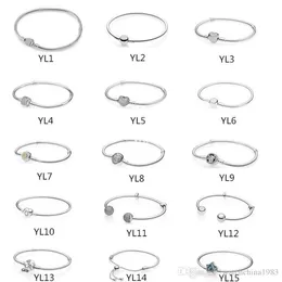 Autentyczny S925 Srebrne serce Serce Bransoletka 6 3 cale 16 cm dopasowanie pandora europejskie koraliki biżuteria Biezłaj prawdziwa srebrna bransoletka 169f