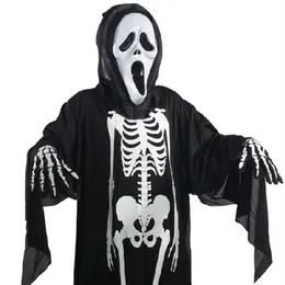 2017 Halloween Ghost Skeleton Costume Costume Rękawiczki Diabeł Maska Przerażające kostiumy dla dzieci dorosłych Cosplay Wakacyjne Ubranie