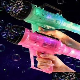 Gun Toys Gatling Bubble Toy With Colorf Lighting 21 Hole Upgrade Maker For Kids Boys Girls Hine Drop Delivery Gift Model Dhcow