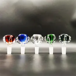 Estilo Bowl Piece 14mm de espessura Bowl Piece Bong Glass Slide Water Pipes Creme Redondo Dragon Claw Heady Slides Tigelas Coloridas Acessório para Fumar Masculino