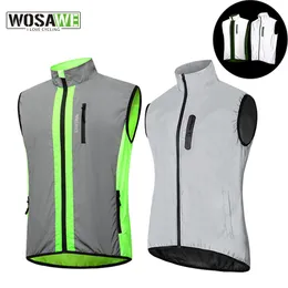 Cycling Shirts Tops WOSAWE Summer Cycling Sports Full Reflective Vest Sleeveless Jacket Running Windproof Rainproof Gilet Breathable Bicycle Vest 230718