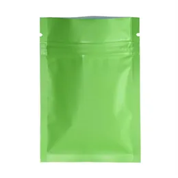 Matte Green Recloserble Zip Lock Aluminium Foil Package Bag Retail 200pcs Lot Food Zipper Bag Teacks Water Proof Packaging Mylar290f