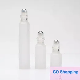 10ml 5ml 3ml Parfüm Rulosu Cam şişe üzerinde Metal Top Silindir İle Buzlu Temel Yağ Şarkıları Toptan Satış