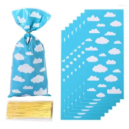 Confezione regalo Blue Sky White Cloud Stampa a colori Opp Flat Mouth Bag Small Food Candy Cookie Packaging