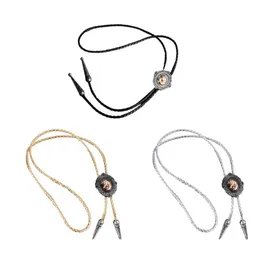 Bolo Ties N58F 3D-Pferdekopf-Schnalle, Dekore, Bolo-Krawatte für Männer und Frauen, Bräutigam, Hochzeit, Halskette, Western-Cowboy-Krawatte, Bolo-Krawatte für Hemd, HKD230719