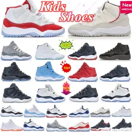 Cherry 11s XI Children Kids shoes 11 boys basketball Jumpman shoe Bred Cool Grey black sneaker Chicago designer military grey trainers baby youth toddlers infants
