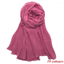 Scarves Cross-Border Pure Color Pearl Chiffon Flat Pleated Stitching Lace Crumpled Toe Cap Scarf Shawl One Piece Drop