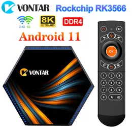 Ustaw górne pole V Vontar KK Max DDR4 Smart TV Box Android 11 4GB RAM 64GB 128 GB 32GB RK3566 2,4G 5 GHz WiFi 1000M BT 4K TVbox Set Top Box 2307718