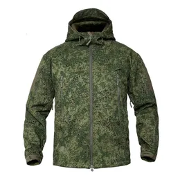 メンズジャケットMege Military Camouflage Fleece Tactical Jacket Men Waterproof SoftShell Windbreaker Winter Army Hooded Coat Hunt Closes230719