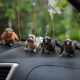 Interiördekorationer 14 cm Hot harts Bully Pitbull Dog Car Interior Decoration Dashboard Prydnad Fashion Funny Cute Home Decoration Auto Accessories X0718