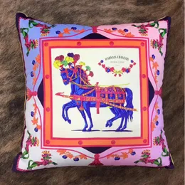 Light Luxury 45*45cm Pillowcase Printed Square Pillow Pop Horse Super Soft Velvet Texture Sofa Decorative Cushion Lumbar Pillow Cushion 2023071904