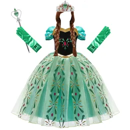 Flickans klänningar Anna klänning Barnprinsessklänning Girl Rollspel Dräkt Barnens sommardräkt Halloween Födelsedag Carnival Dress Party Costume 230718