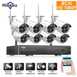 Hiseeu 1080P 1536P H 265 Wireless CCTV System 8CH 3MP HDD NVR Kit Outdoor Audio IP Wifi Camera Security Surveillance Set237N