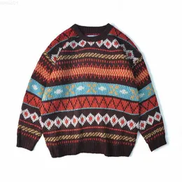 Hommes Pulls Vintage Hommes Pull Pull Tricoté Mode Coréenne Automne Hiver Chaud Lâche O-cou Patchwork Casual Pull À La Mode Mode Top L230719