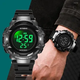 Zegarki na rękę synok czarne cyfrowe zegarki dla mężczyzn Big Dial Watch 50m Waterproof Barm Cock Stopwatch Relogio Masculino 2023