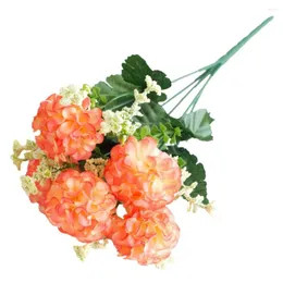 Decorative Flowers Fancy 5 Heads Charming Colorfast Romantic Artificial Hydrangea Wedding Simulation No Withering