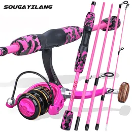 Rod Reel Combo Sougayilang Portable 5 Sections Fishing Rod Combo Fishing Rod and 1000 -3000 Series Spinning Reel Set Pesca Fishing Tackle 230718