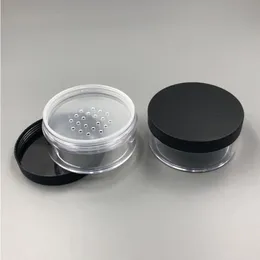 Klar 50g 50ml Kunststoff Puderquaste Behälter Fall Make-Up Kosmetik Gläser Gesichtspuder Rouge Aufbewahrungsbox Mit Siebdeckel Towqs