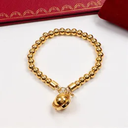 High quality fashion round bead titanium steel bracelet 18K gold rose silver bracelet for friends party and couple gifts288F
