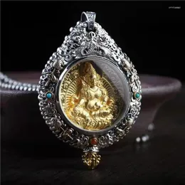 Подвесные ожерелья jiugong bagua бренд желтый богатство бог ретро персонализированный трансфер высокий модный модный прохладное творческое ожерелье