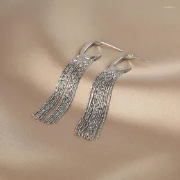 dangle earrings uilz long tassel letter g for women 2023韓国デザインゴールド/スリバーカラーイヤリングパーティーアクセサリー